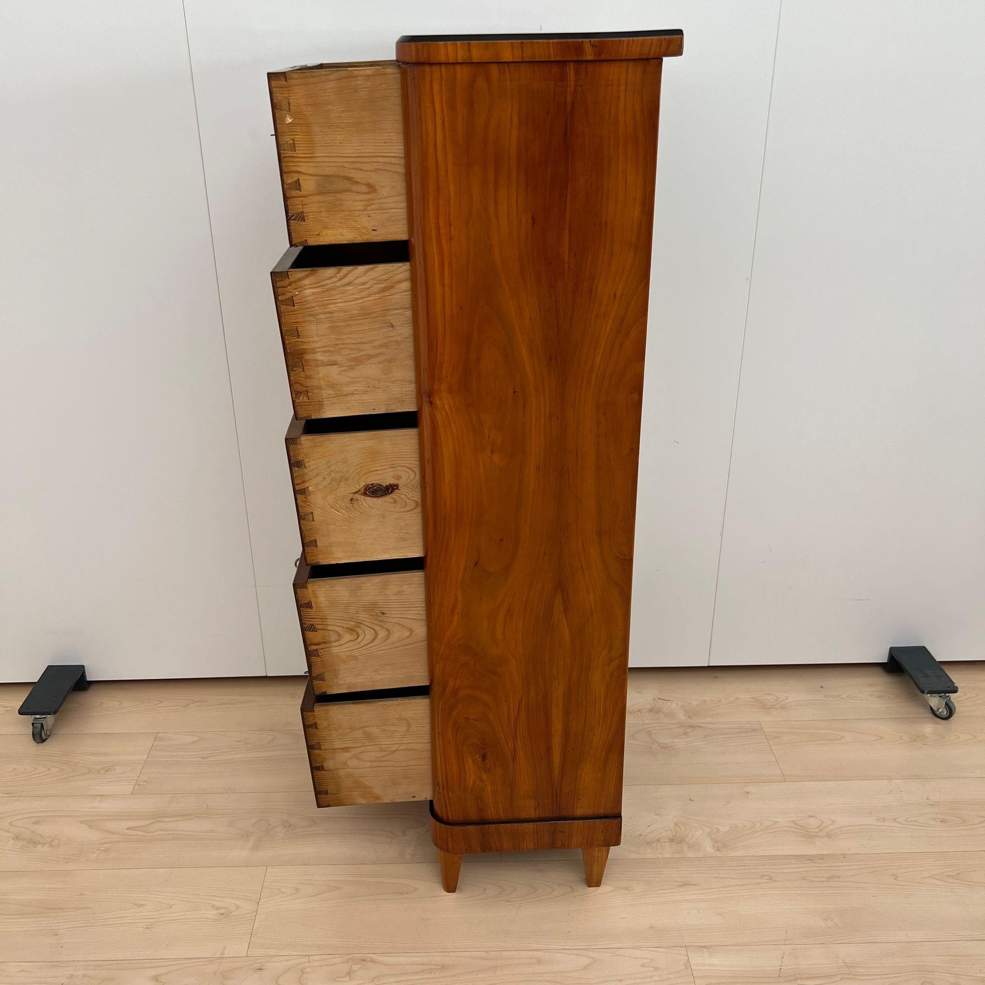 Mid-19th Century Five Drawer Biedermeier Chiffonier, Cherry Veneer, South Germany circa 1820 For Sale