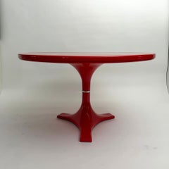 Red Dining Table '4997', Gardella & Castelli for Kartell, Italy, circa 1970