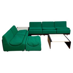 Modular Green Sofa Ensemble ‚Orbis‘ by Luigi Colani for COR, Germany, circa 1970