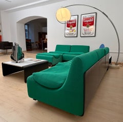 Modular Green Sofa Ensemble ‚Orbis‘ by Luigi Colani for COR, Germany, circa 1970