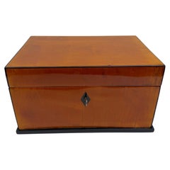 Biedermeier Box, Birch Veneer, Ebony, South Germany, circa 1830