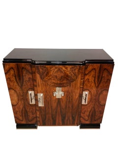 Art Deco Sideboard, France circa 1930, walnut veneer