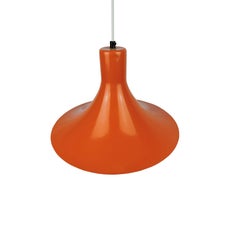 Midcentury Danish Pendant Light in Orange