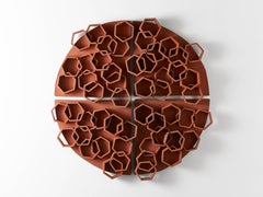 Hexagon Terra Cotta Wall Sculpture by Ben Medansky