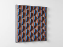 Terracotta and Blue Geometric Wall Sculpture by Ben Medansky