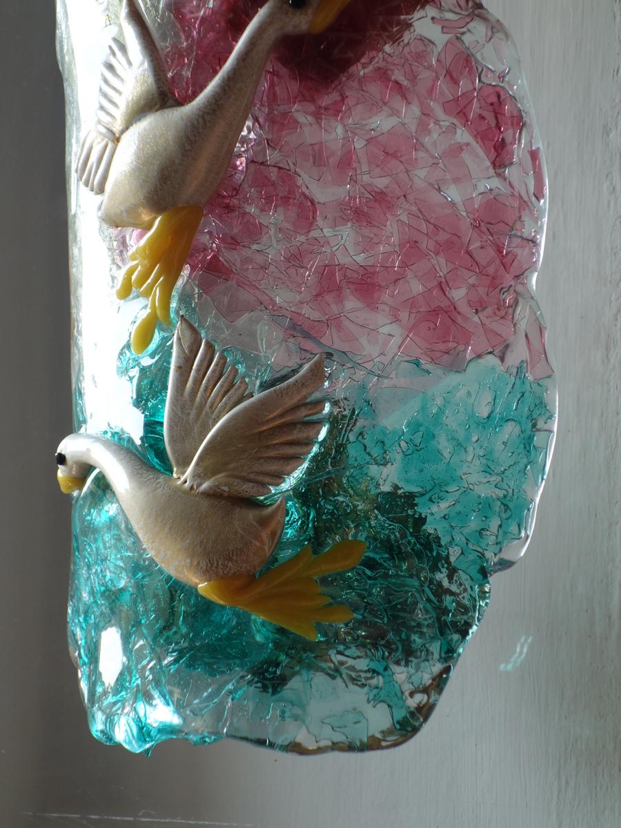 Murano Art Glass Pair of Sconces Lamp by Alfredo Barbini, 1950s 4
