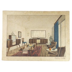 1920 Varisco & Calderara Arquitecto Art Decó Dibujo Interiorismo de Casas
