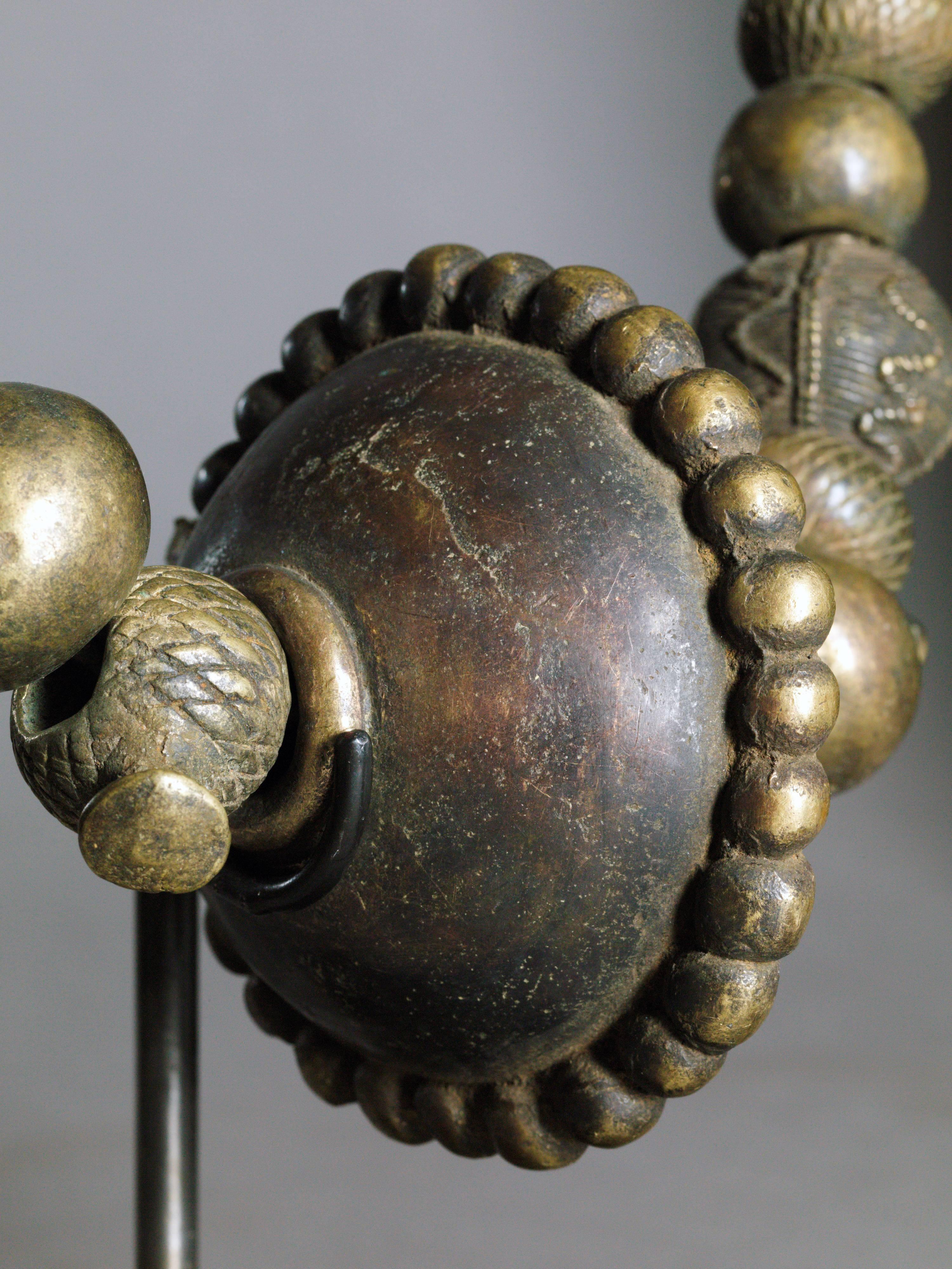 Nigerian Three Cast Brass Necklaces or Waist Beads, Nigeria-Cameroon, Vere