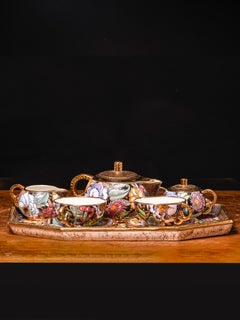 Boch-Frères Keramis limited edition "Mikado" Art Déco Tea set by R. H.Chevallier