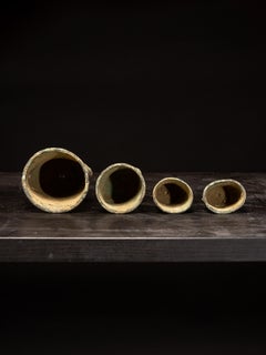 Set of Four Heavily oxidated Copper Alloy Ceremonial Igbo Bells, Nigeria.