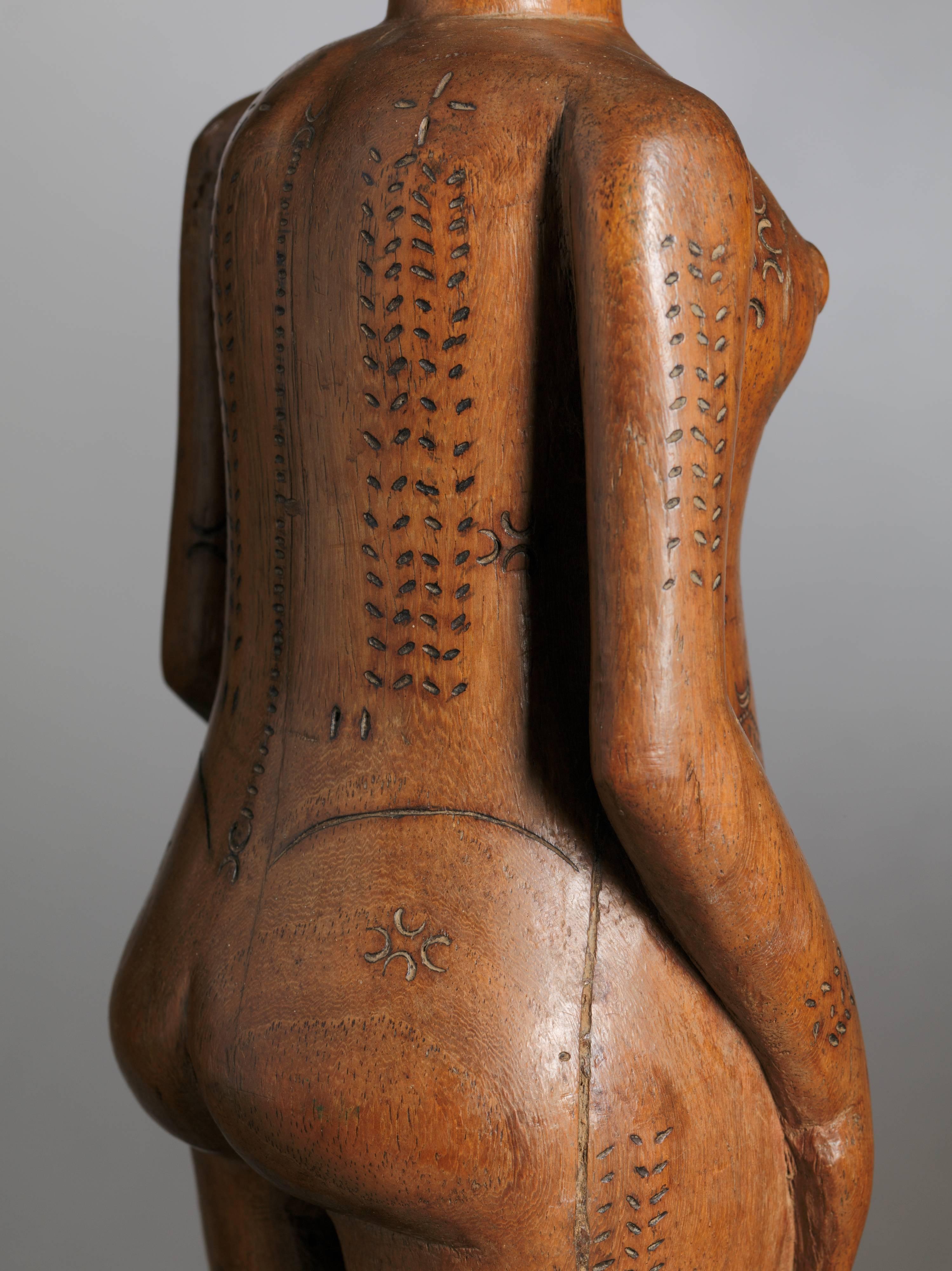 Wood Pair of Fine Sculptures, DRC, Zela, 1920-1930, J.Humblet