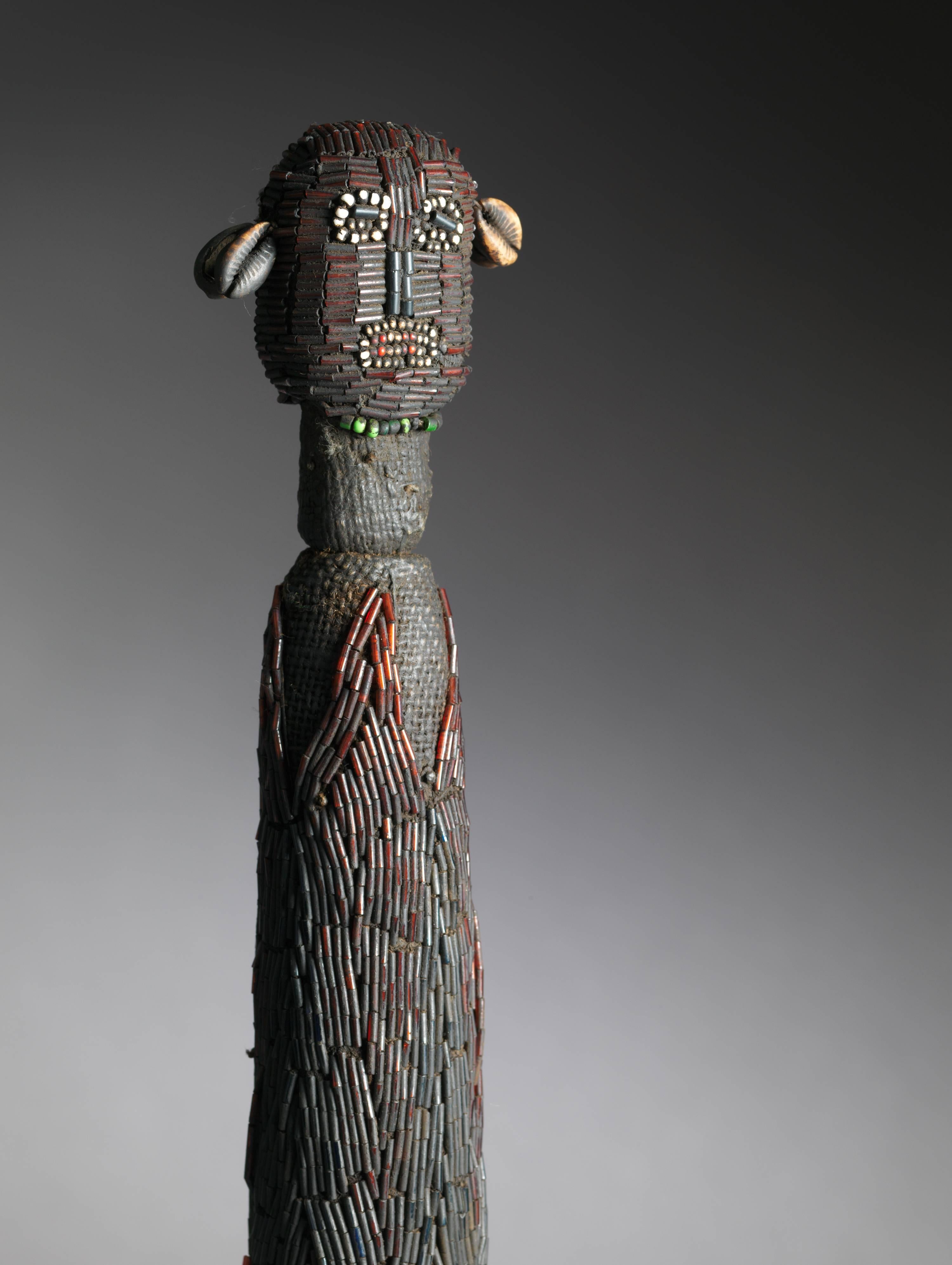 20th Century Three Decorative Beaded Palm Wine Vessels, Cameroon Grasslands