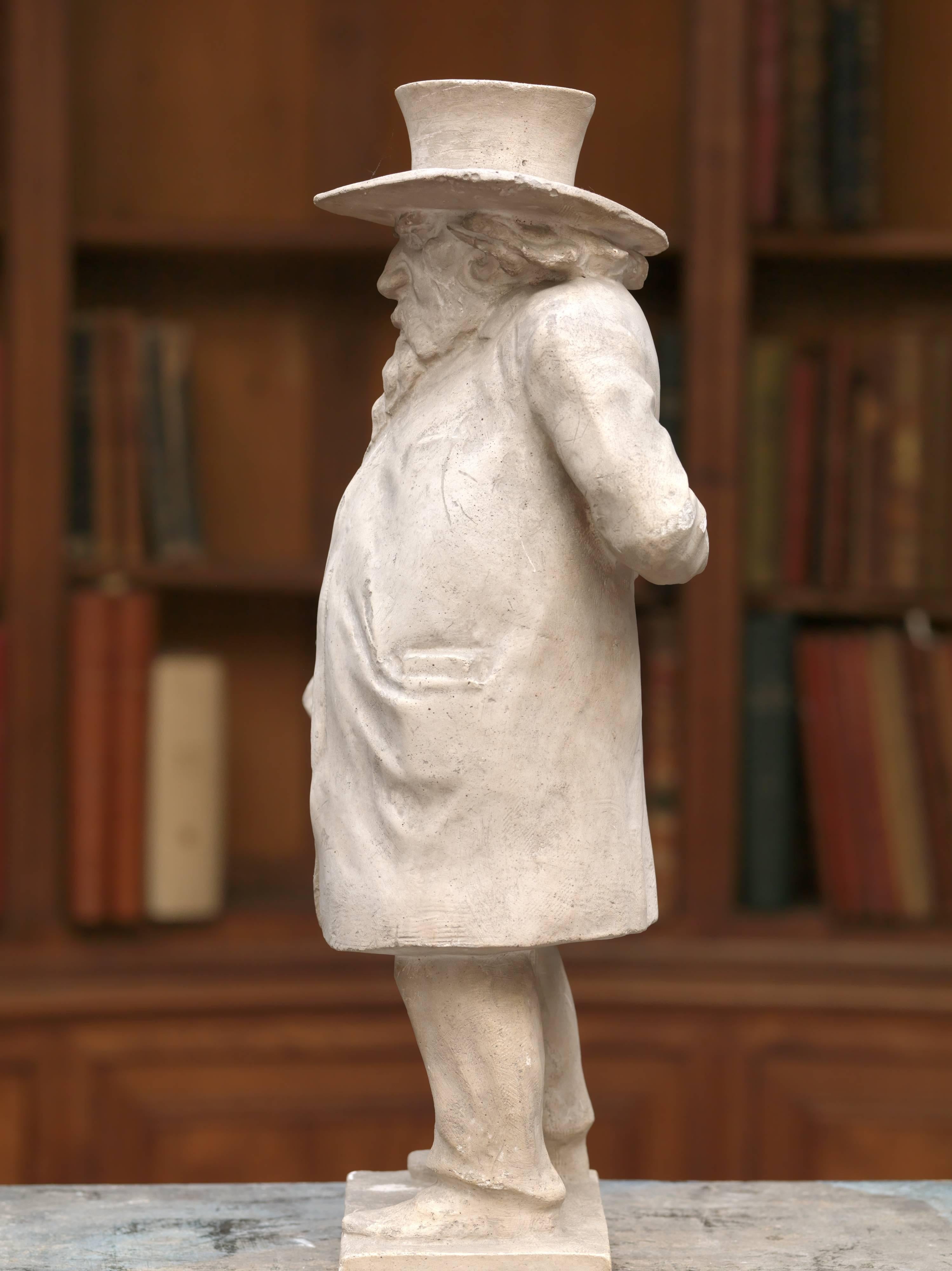Plaster Model of the Statue of the Poet E.Hiel by Belgian Sculptor J.F.Van Hamme In Good Condition In Leuven , BE