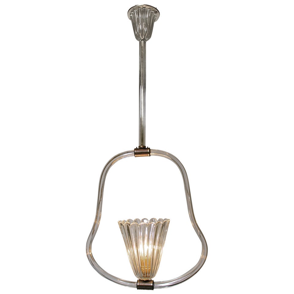 Barovier Murano Glass Pendant Light Chandelier For Sale