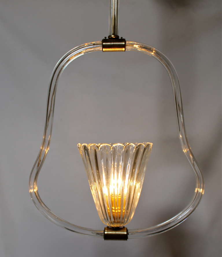 Italian Barovier Murano Glass Pendant Light Chandelier For Sale