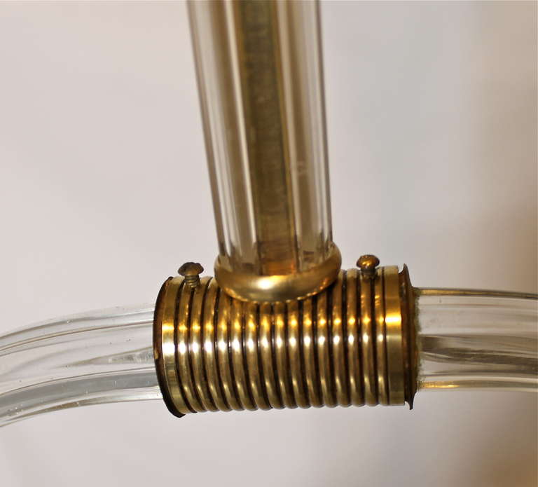 Brass Barovier Murano Glass Pendant Light Chandelier For Sale