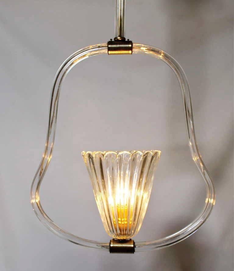 Barovier Murano Glass Pendant Light Chandelier For Sale 1