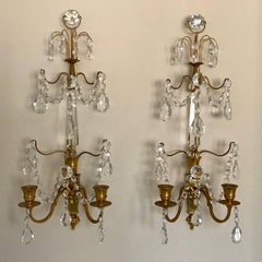 Pair of Swedish Gustavian or Baltic Doré Gilt Bronze Ram's Head Wall Sconces