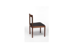 Dark Walnut and Black Leather Dining Chair, the Henry Chair
