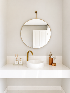Eye Round Mirror by Alessandra Delgado, Painted Steel, Modern Design