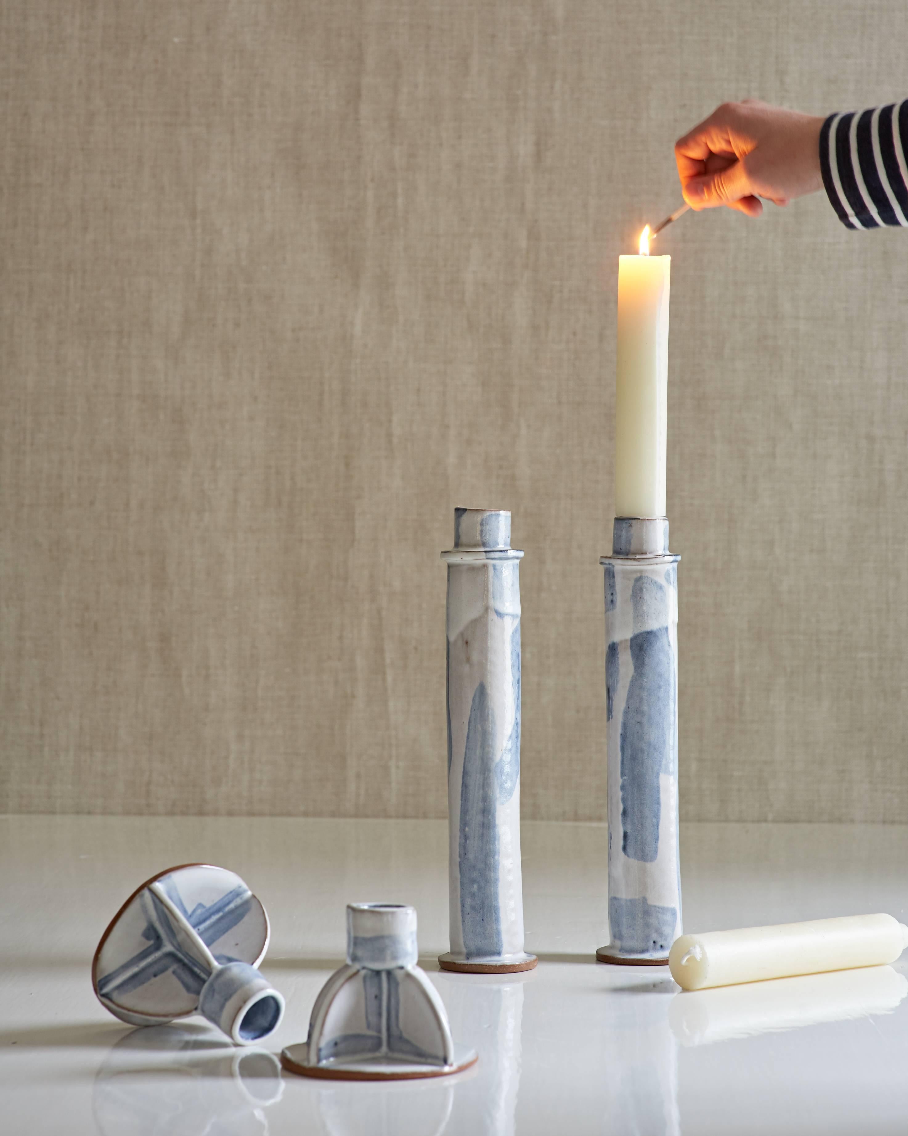 Column Candlestick

Handmade one of a kind slab pottery candle sticks in white wash finish. 

Stoneware with white wash glaze over blue slip.

Measures: Height 12.75”
Width 2.25” diameter 

Products may vary slightly from the product images due to