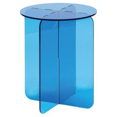 ROMA Contemporary Side Table in Clear Acrylic by Ries (Round Top)