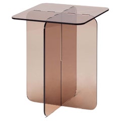 Vintage ROMA Contemporary Side Table Acrylic by Ries (Square Top)