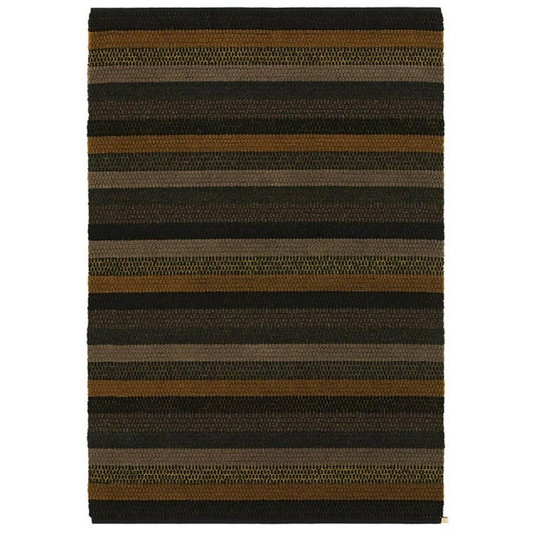 MultiColor Stripe Woven Wool and Linen Area Rug at 1stDibs
