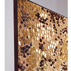 Hand Crafted Embroidered Textile Tapestry Fibre Art  Gold Mirrors and Goldwork