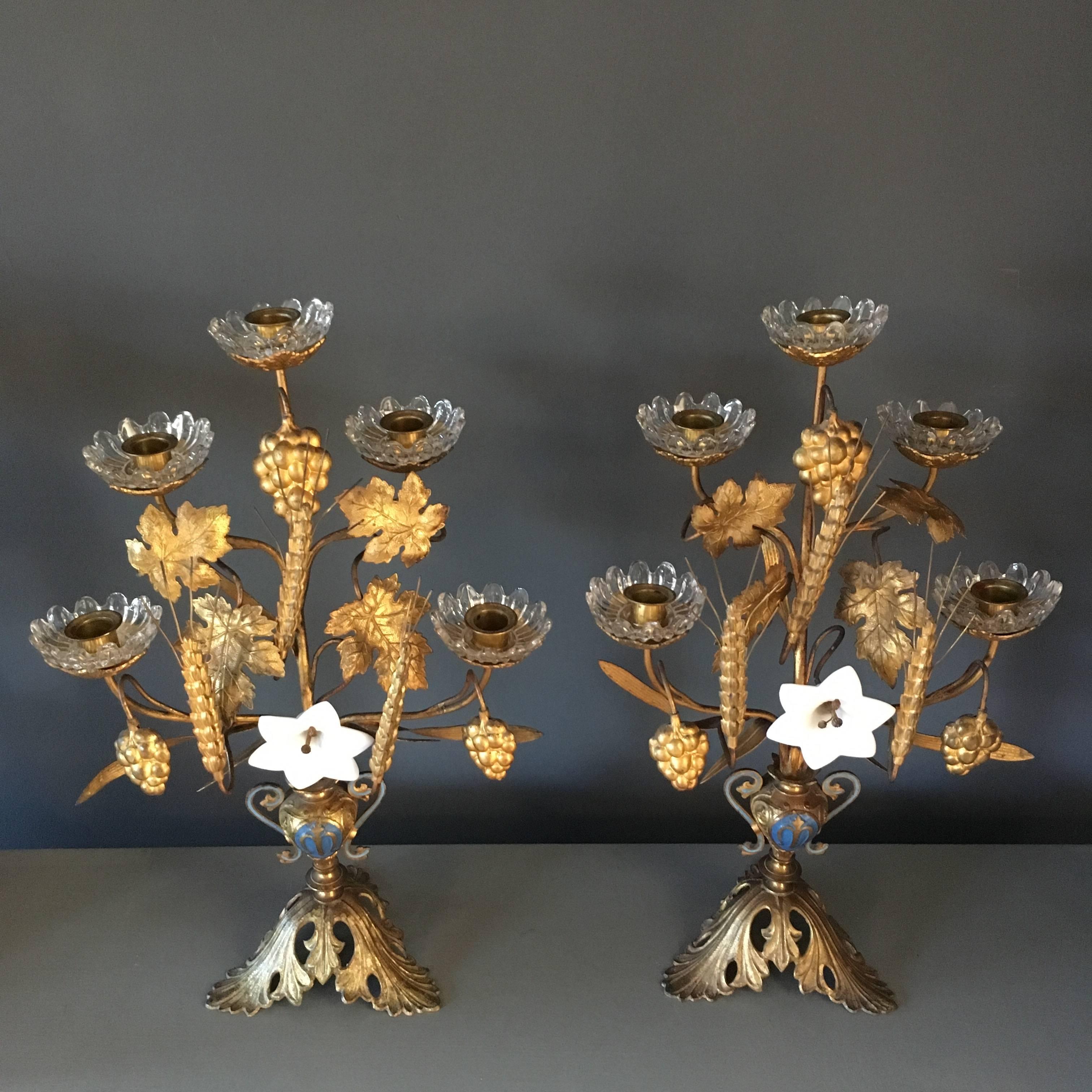 Late 19th Century Pair of French Church Candelabra 2