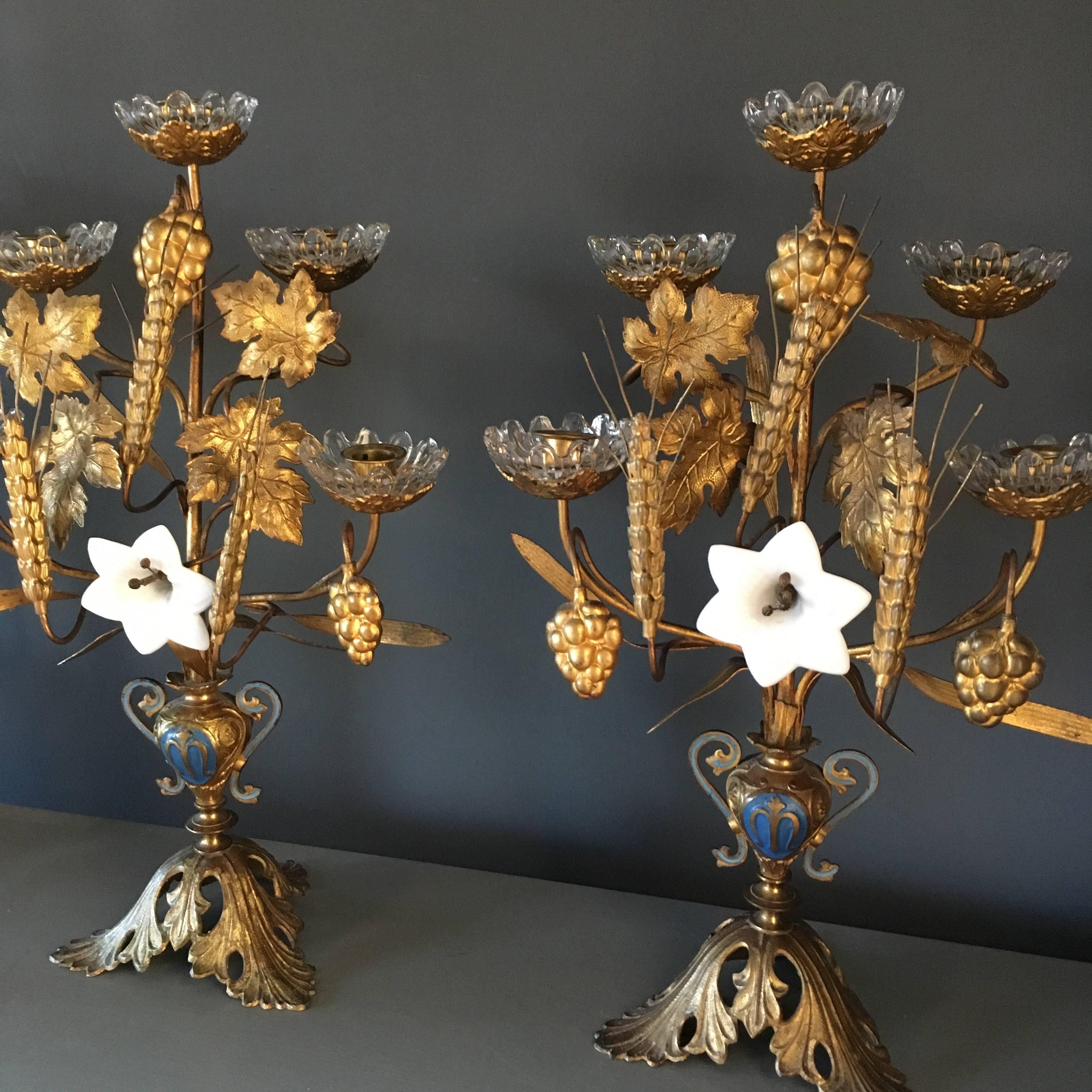 Late 19th Century Pair of French Church Candelabra 3