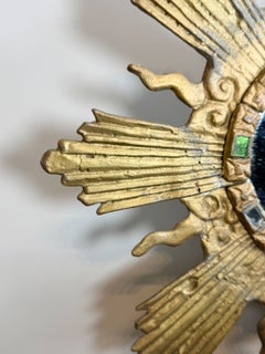 Large Gilt Lead Mid-Century Sunburst Mirror By Irena Jaworska