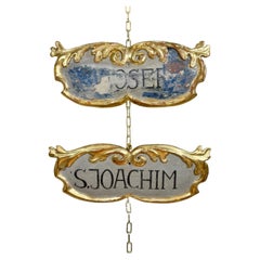 Pair of 18th Century Painted & Giltwood Plaques For St Joachim And St Josef