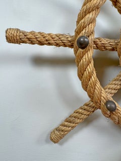 Audoux Minet An Exceptional Rare Pair Of Ships Wheel Rope Wall Lights France