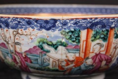 18th Century Qianlong Qing Dynasty Chinese Export Ware Porcelain Punch Bowl