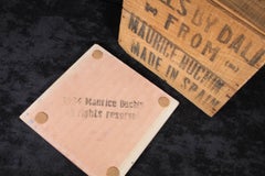 1960s Salvador Dali Limited Edition Palomas Porcelain Tile Original Wooden Box