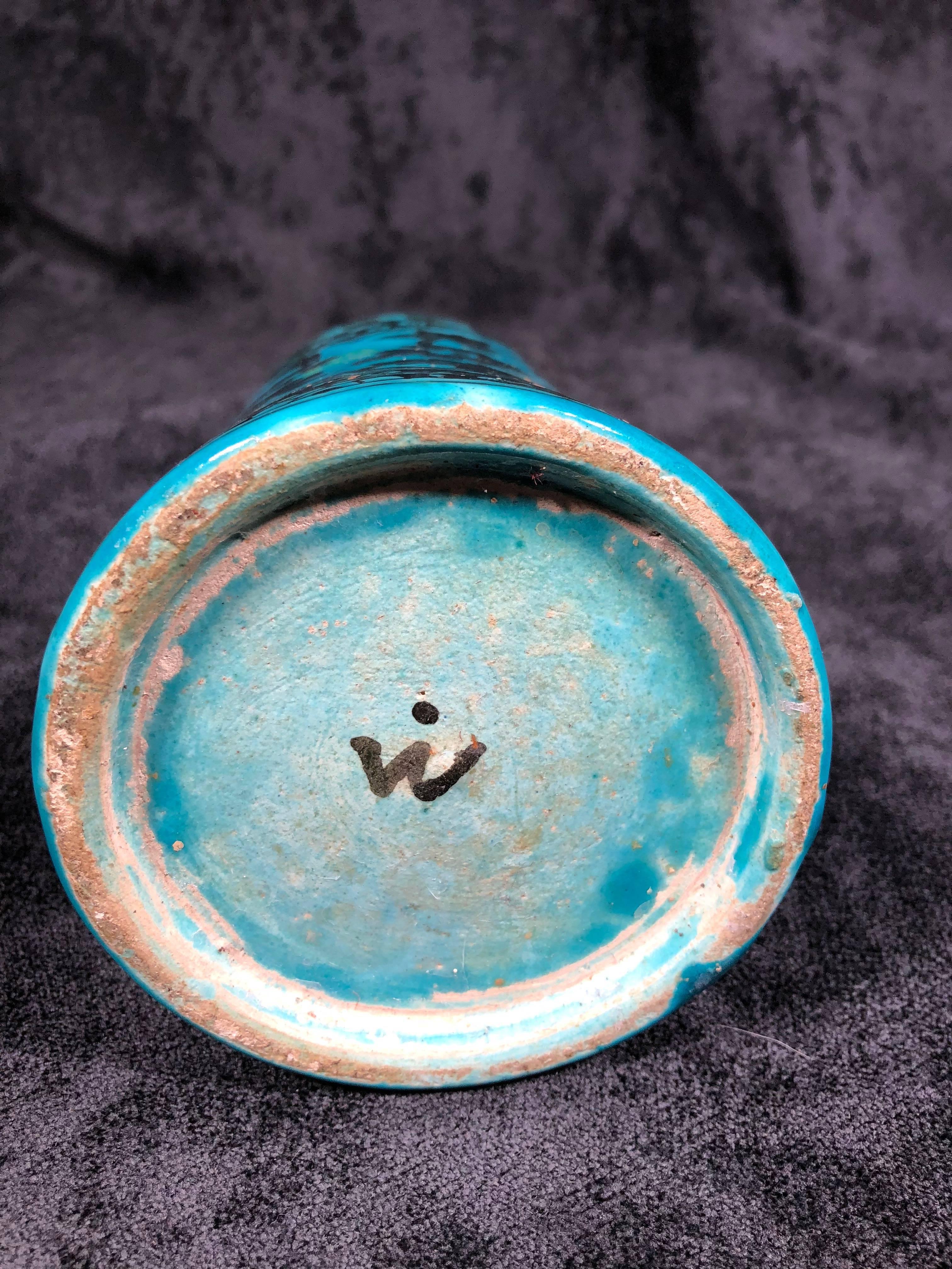 Kashan Style 20th Century Turkish Turquoise Mug For Sale 2