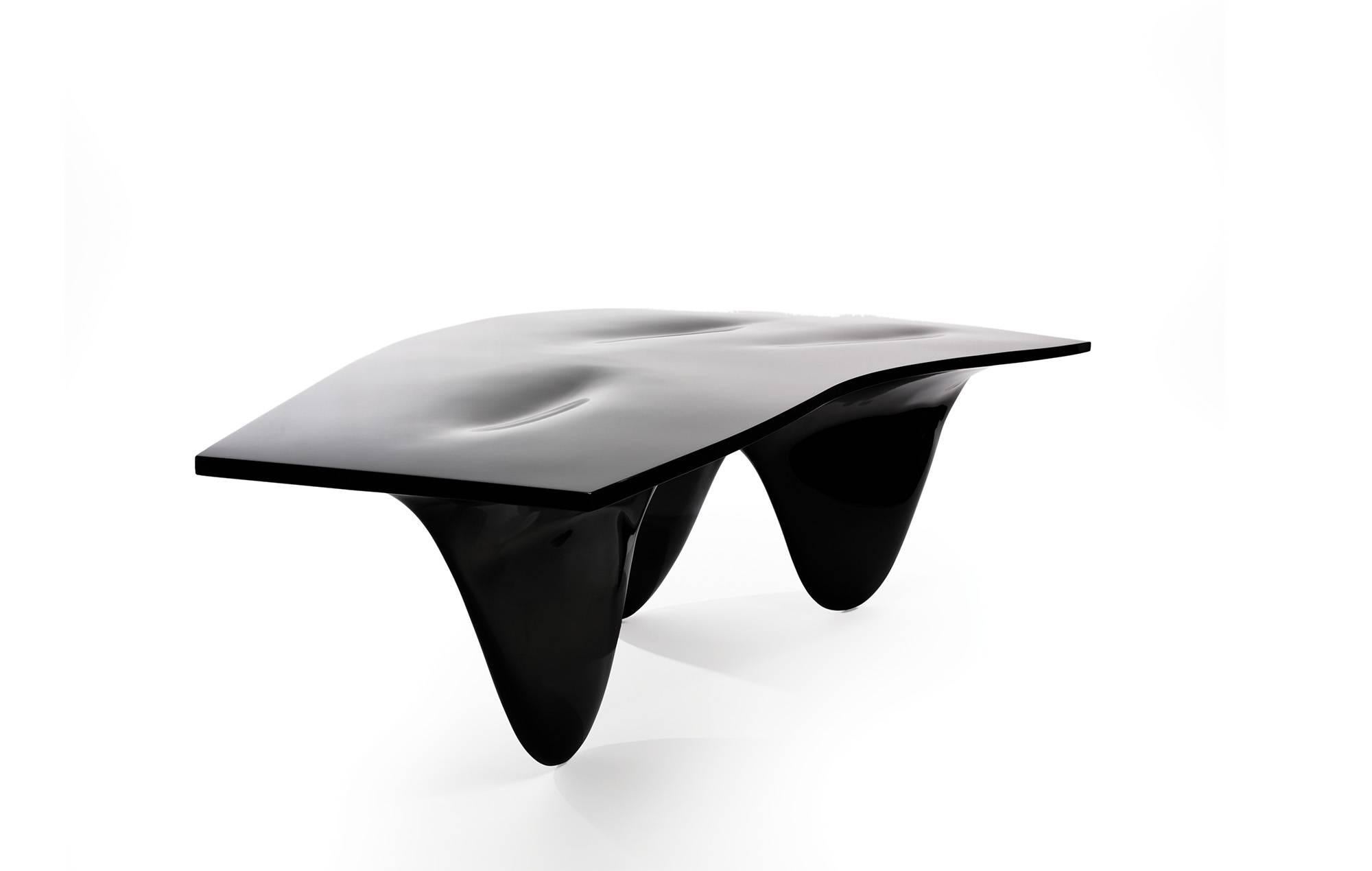 Modern Aqua Table by Zaha Hadid for Established & Sons in High Gloss Black