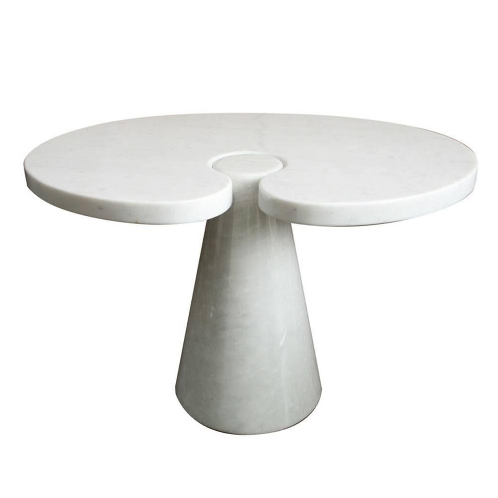 Agape Eros Side Table in White Carrara Marble