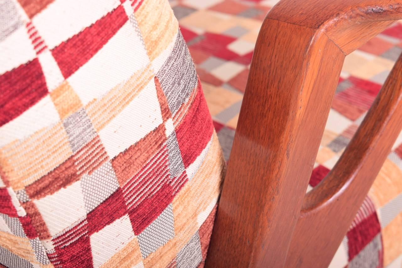 Fabric Pair of stylish Mid-Century Oak Armchairs, 1960´s