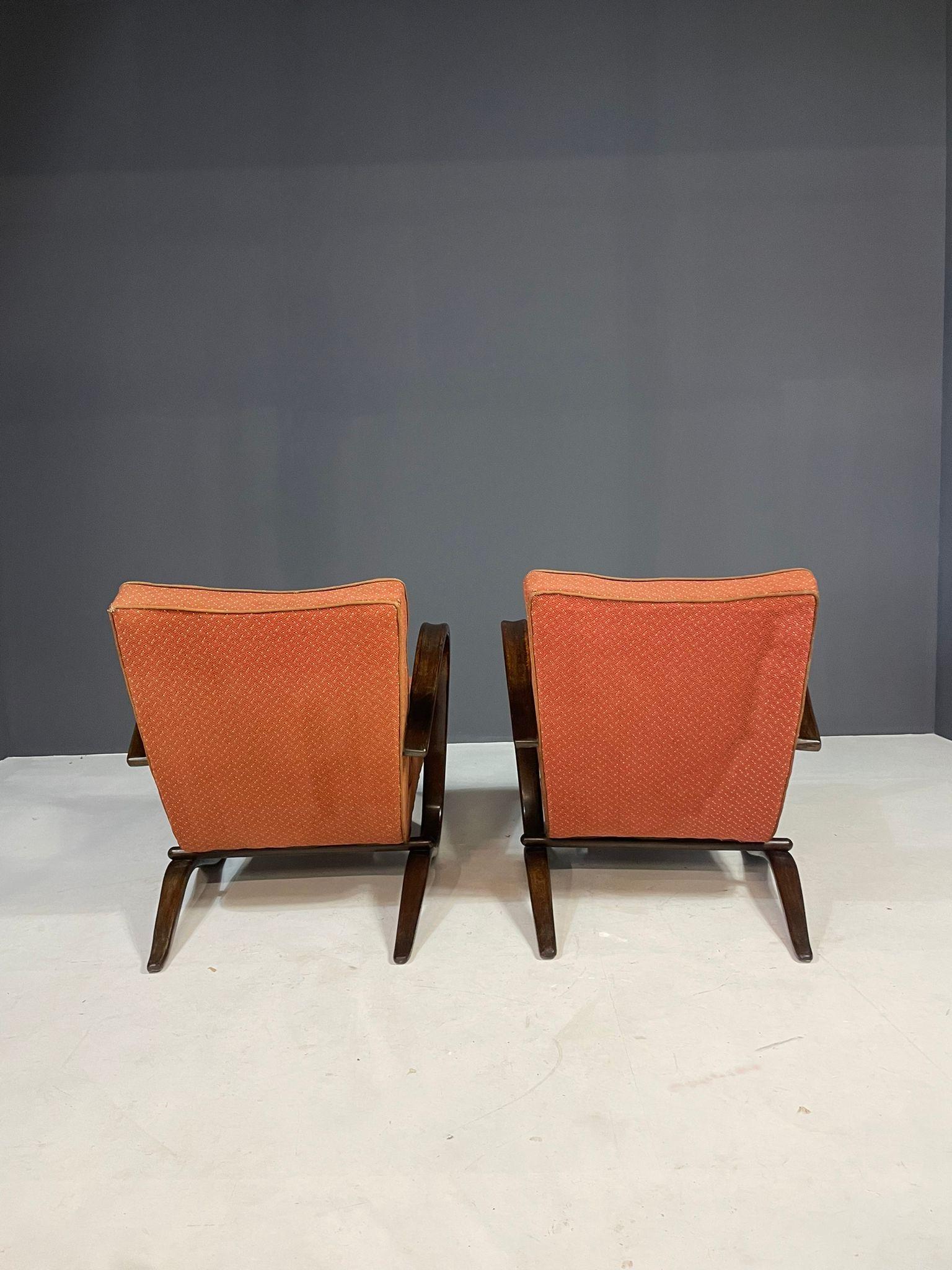 Paire de chaises longues H269 par Jindřich Halabala, Tchécoslovaquie, années 1930 Bon état - En vente à Prague 8, CZ