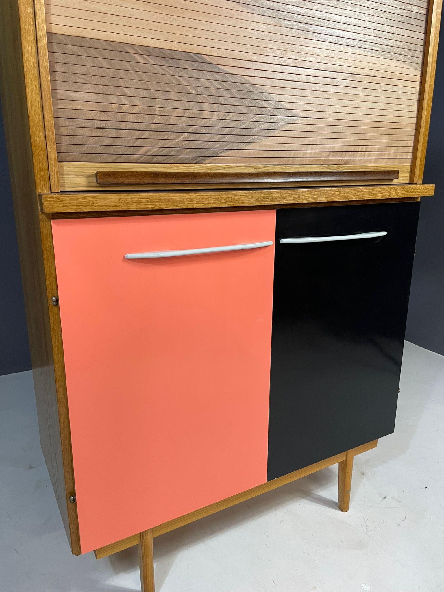 Mid-Century Sideboard by Interiér Praha with Tambour Top, 1960s Czechoslovakia For Sale 6