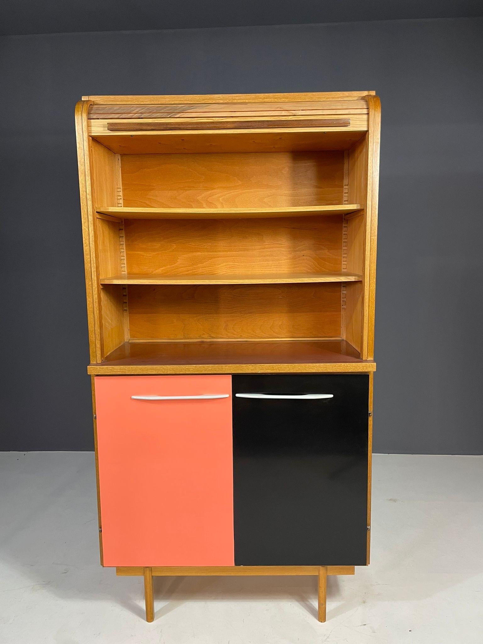 Mid-Century Sideboard by Interiér Praha with Tambour Top, 1960s Czechoslovakia For Sale 2
