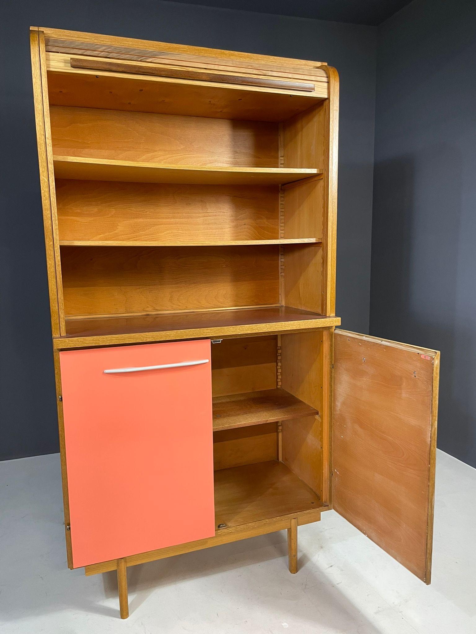 Mid-Century Sideboard by Interiér Praha with Tambour Top, 1960s Czechoslovakia For Sale 7