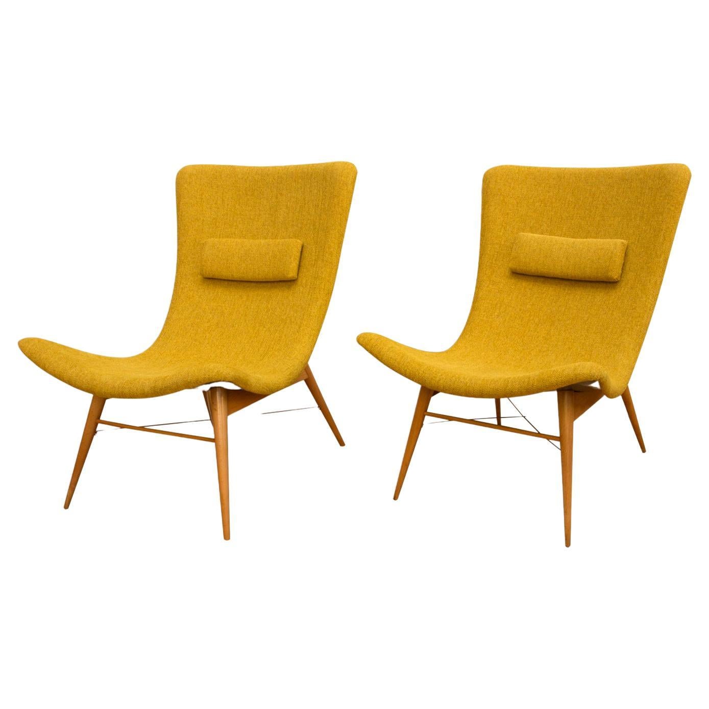 Pair of Lounge Chairs by Miroslav Navratil for Český Nábytek, 1959