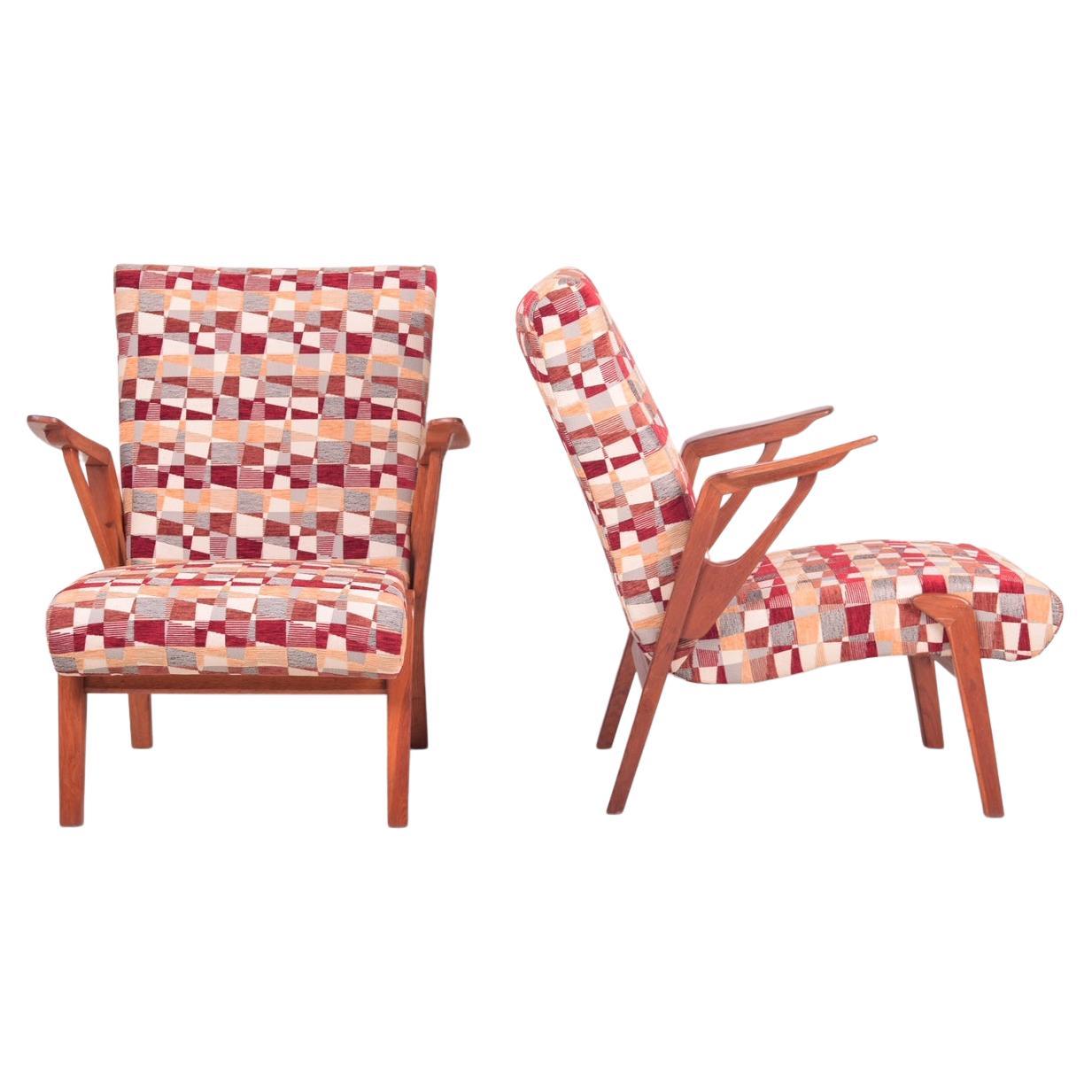 Pair of stylish Mid-Century Oak Armchairs, 1960´s