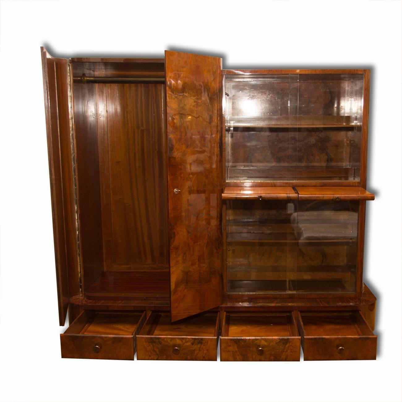Library Cabinet in Walnut by Jindrich Halabala for UP Zavody, 1930s 2