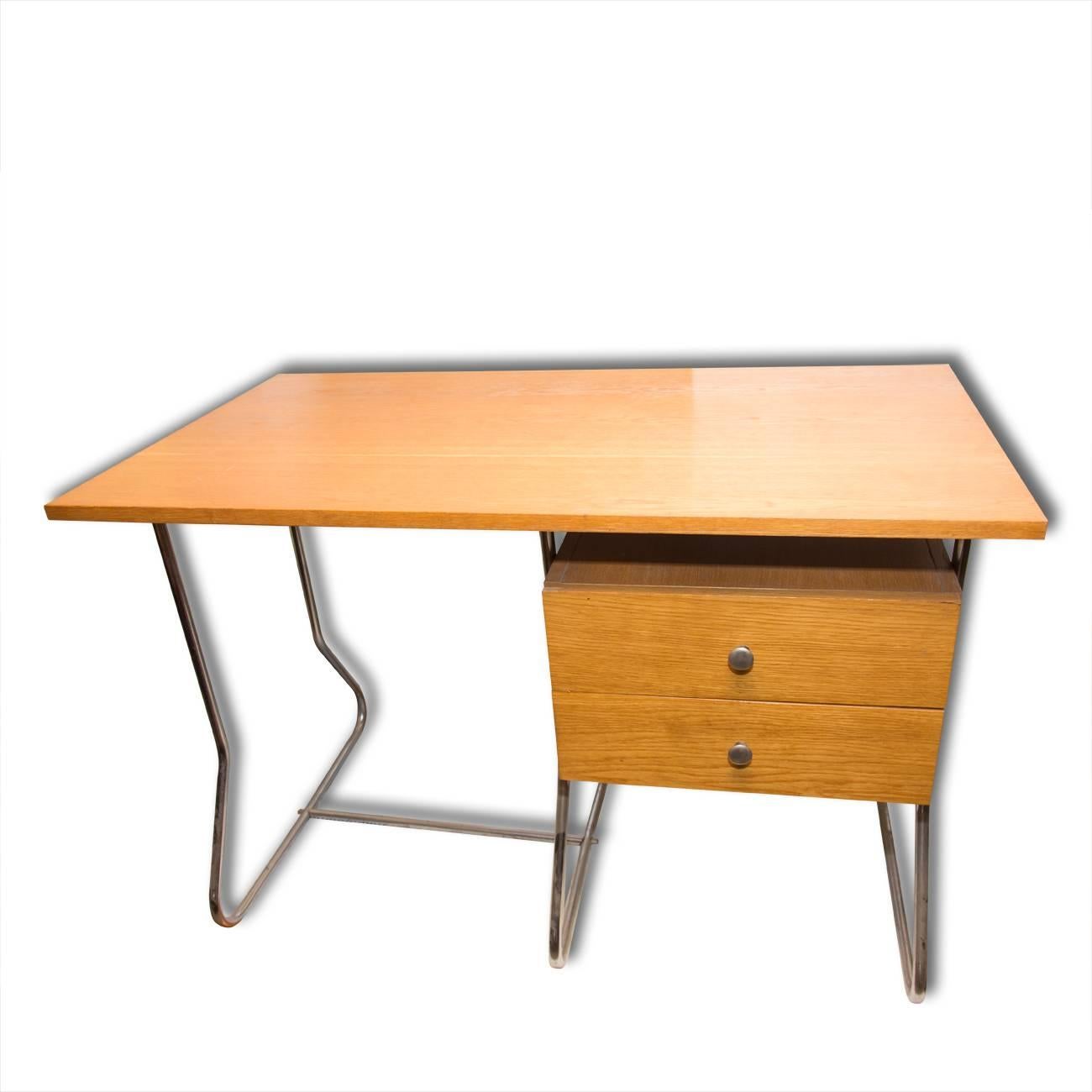 Mid-Century Modern Functionalist Czech Chrome Plated Writing Desk by Kovona, 1950s