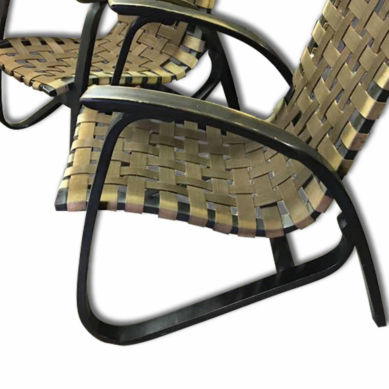 Pair of Bentwood Armchairs with Woven Straps by Jan Vanek for UP Zavody, 1930s 3