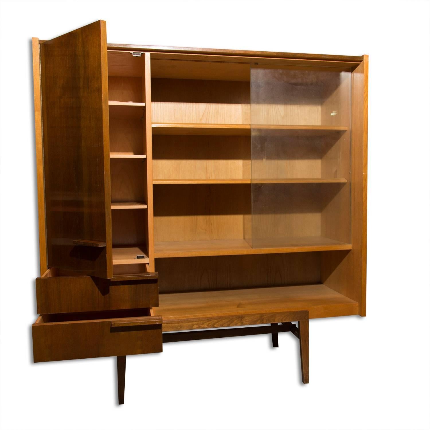 Mid-Century Modern Midcentury Library Cabinet Designed by František Mezulánik, Czechoslovakia